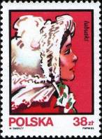(1983-050) Марка Польша "Любушское"    Традиционные головные уборы III Θ